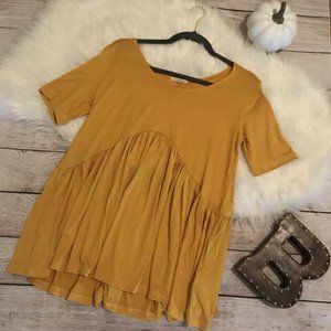 Short Sleeve Top, Mustard (95% Rayon / 5% Spandex)